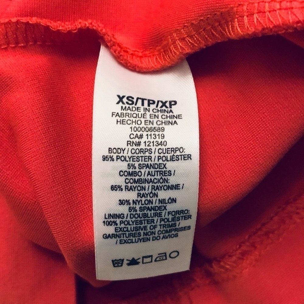 Dynamite hot orange red bodycon mini dress with criss cross back size XS​​​​​​ - Picture 6 of 8